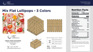 Mixed Flat Lollipops – 3-Color Assortment | 30.8 lb Bulk Case | 50 Cases per Pallet | Wholesale Candy - Crazy Outlet Candy Store