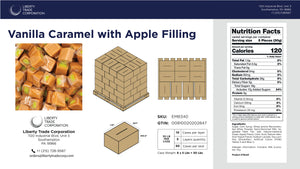 Vanilla Caramel Candy with Apple Filling – Bulk 30 lb Case | 50-Case Pallet | Wholesale Filled Candy - Crazy Outlet Candy Store