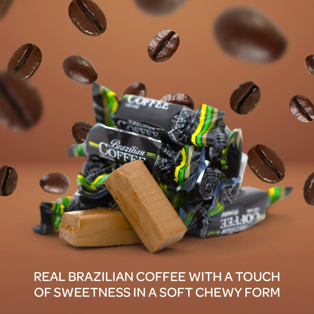 Brazilian Coffee Flavored Taffy Candy, Individually Wrapped - Crazy Outlet Candy Store
