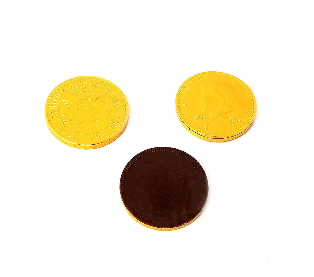 Gold Coins Milk Chocolate Candy, Large 1.5 Inch, Bulk Pack 2 Lbs - Crazy Outlet Candy Store