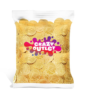 Gold Coins Milk Chocolate Candy, Large 1.5 Inch, Bulk Pack 2 Lbs - Crazy Outlet Candy Store